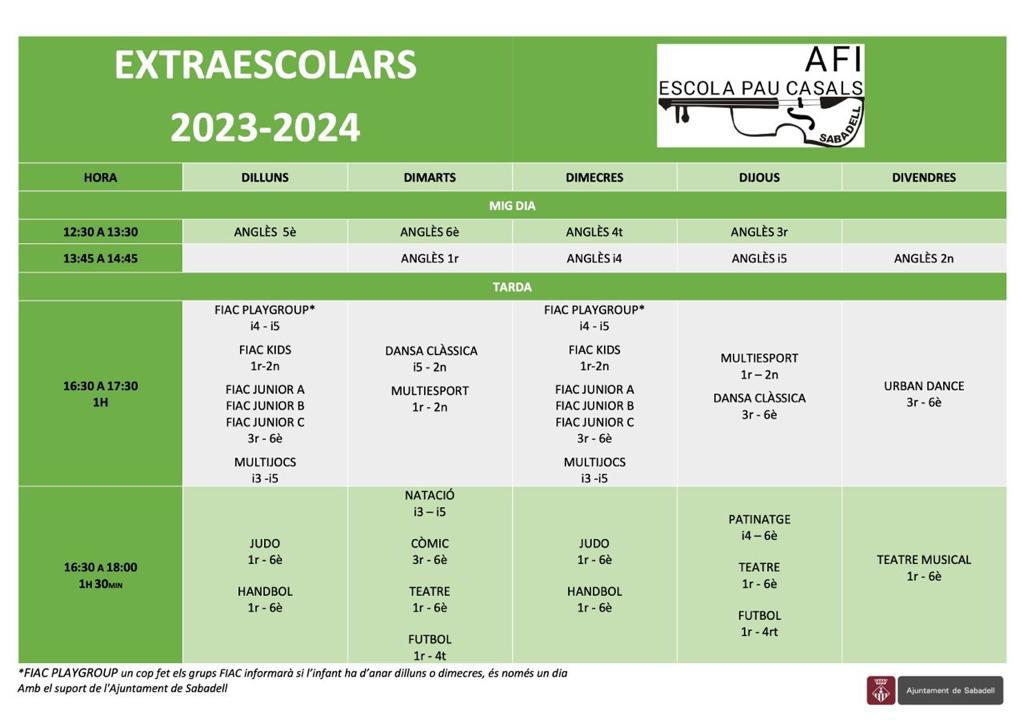 EXTRAESCOLARS               2023-2024