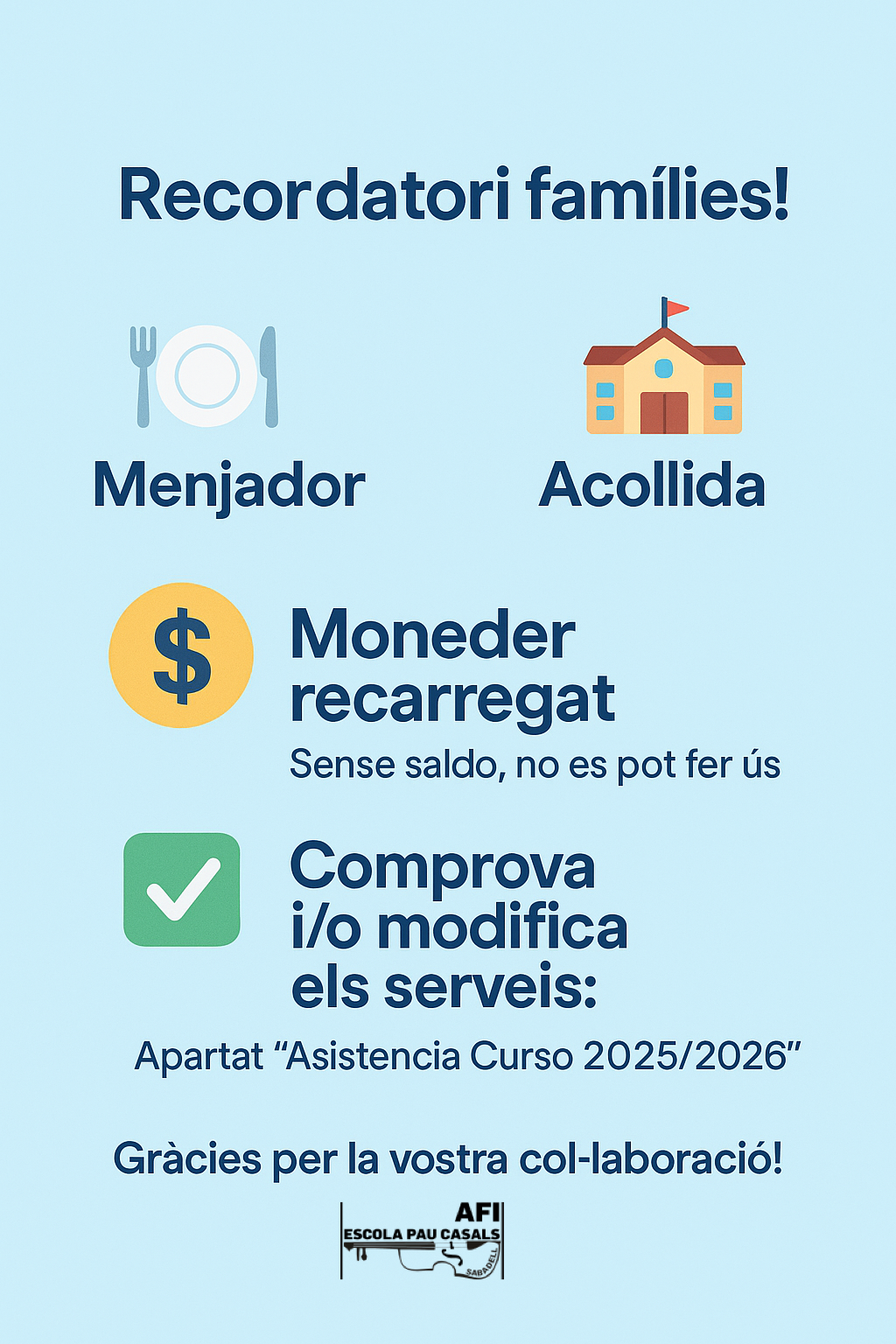 Menjador i acollides 2025/2026