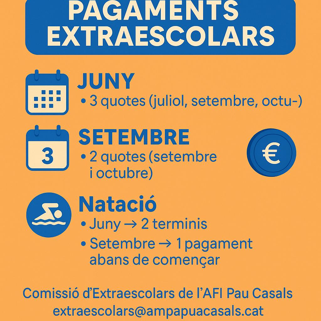 💶 Pagaments Extraescolars AFI Pau Casals